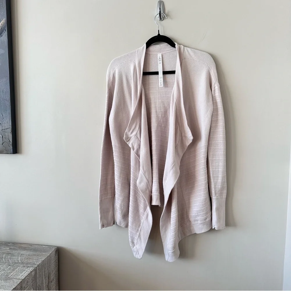 Lululemon-Open Cotton/Silk Waterfall Cardigan (Size:4) - Picture 4 of 11